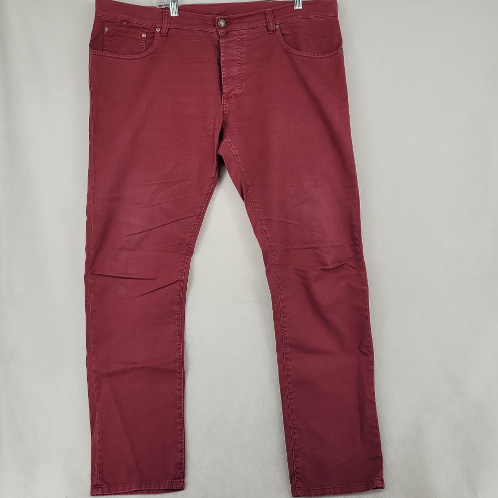 *Sold* Isaia Napoli K Men Maroon Chino Size 42 x 32